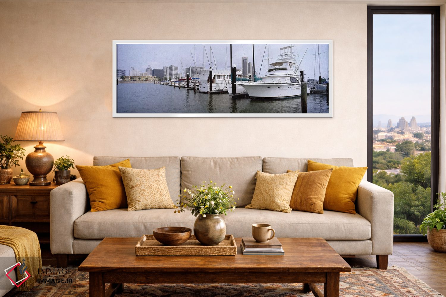 تابلو دکوراتیو Corpus Christi, Texas, USA,قایق های بادبانی در بندر با… اثر پانورامیک ایمجز - D3W