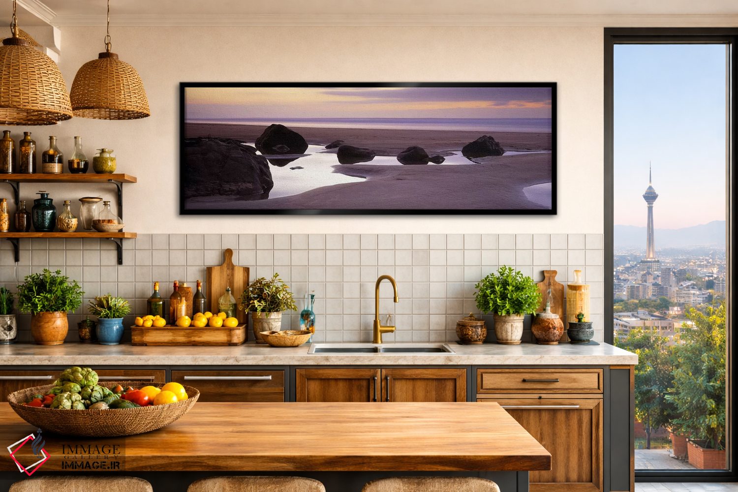 تابلو دکوراتیو Bude, Cornwall, England,صخره ها در ساحل، خلیج سندیموث… اثر پانورامیک ایمجز - D2B