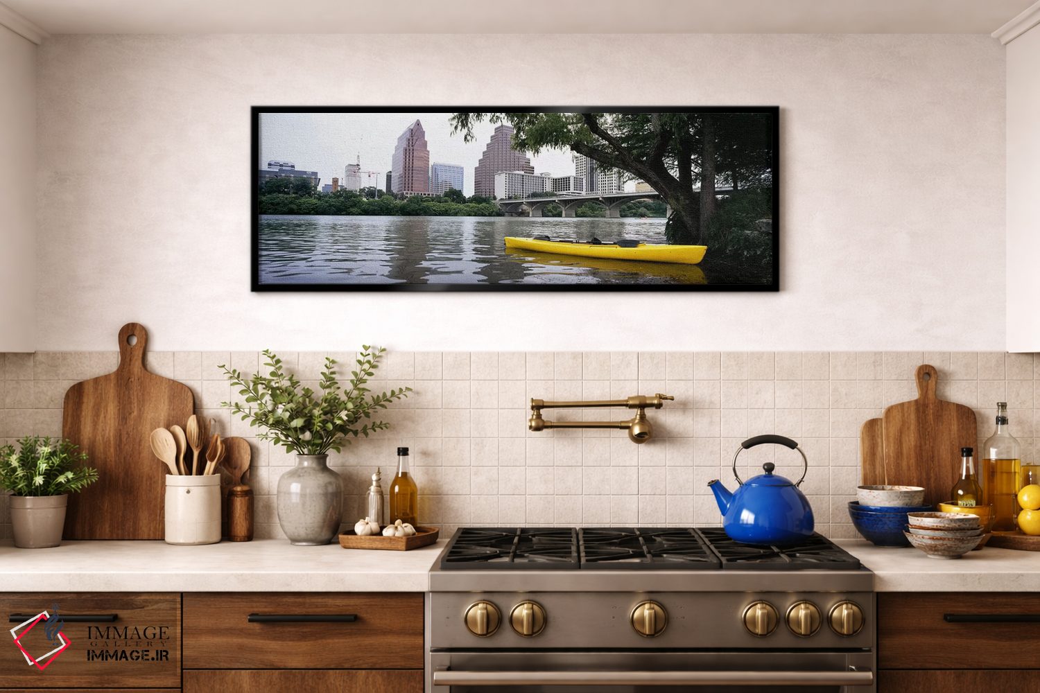 تابلو دکوراتیو Colorado River, Austin, Travis County, Texas, USA,کایاک… اثر پانورامیک ایمجز - D3B