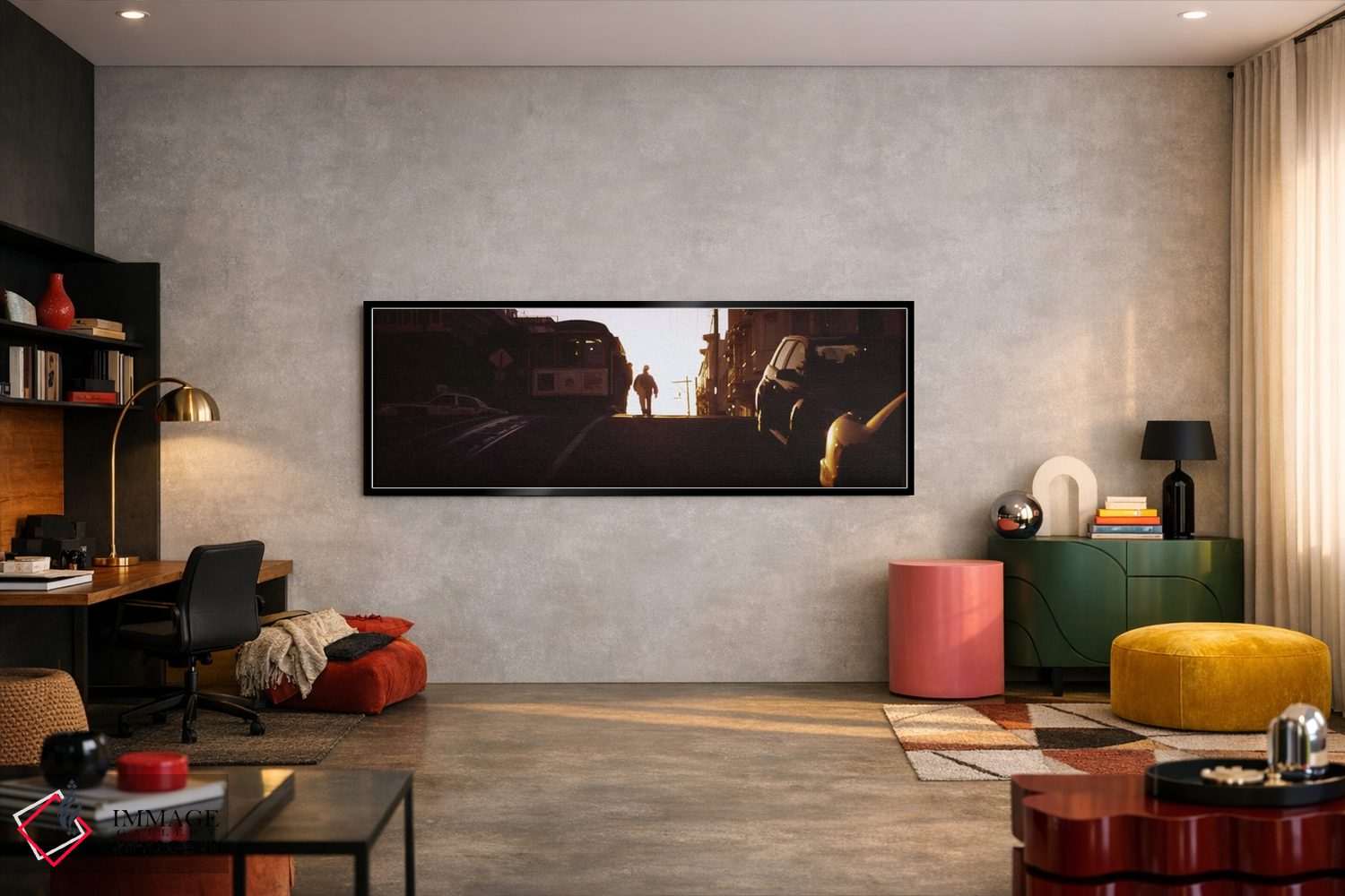 تابلو دکوراتیو San Francisco, California, USA,واگن کابلی روی ریل ها در… اثر پانورامیک ایمجز - D6B