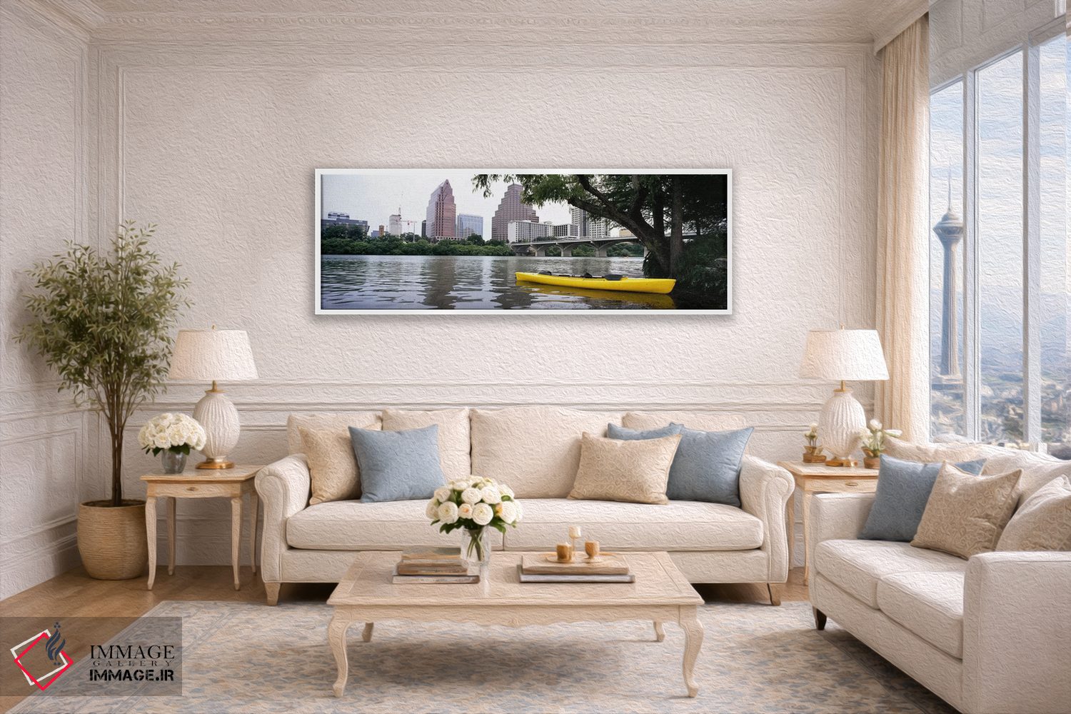 تابلو دکوراتیو Colorado River, Austin, Travis County, Texas, USA,کایاک… اثر پانورامیک ایمجز - D5W