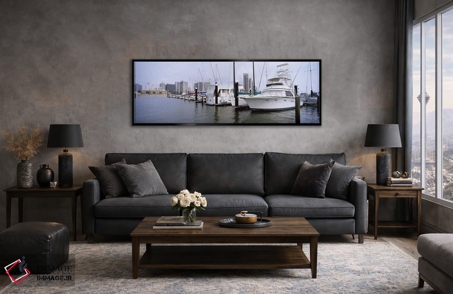 تابلو دکوراتیو Corpus Christi, Texas, USA,قایق های بادبانی در بندر با… اثر پانورامیک ایمجز - D5B