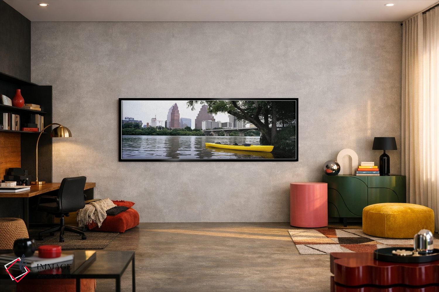 تابلو دکوراتیو Colorado River, Austin, Travis County, Texas, USA,کایاک… اثر پانورامیک ایمجز - D6B