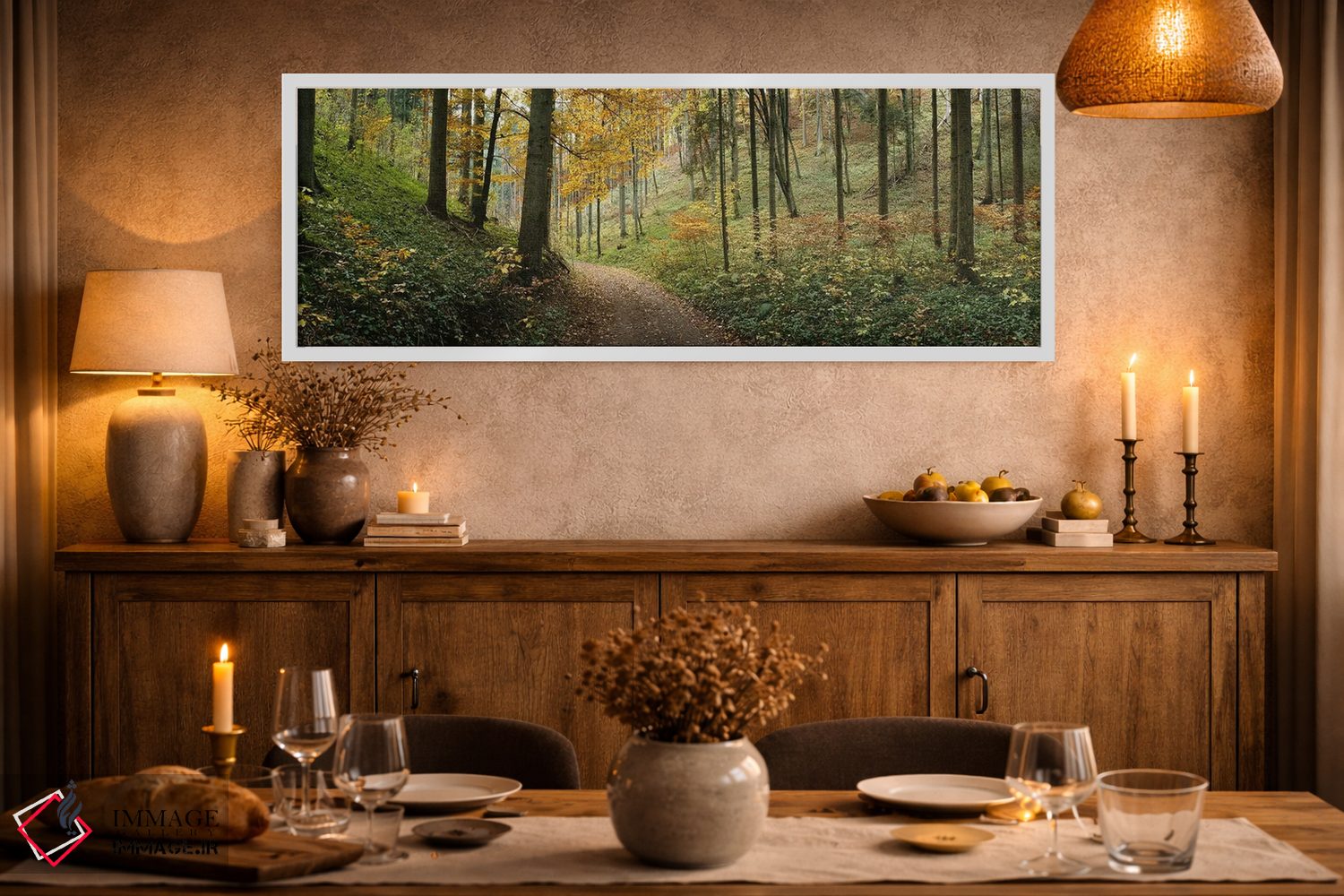 تابلو دکوراتیو Baden-Wurttemberg, Germany,جاده ای میان چشم انداز جنگل… اثر پانورامیک ایمجز - D3W