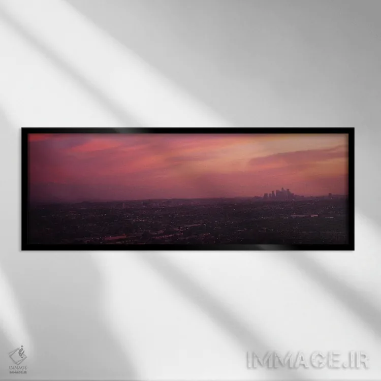تابلو دکوراتیو Hollywood, San Gabriel Mountains, City Of Los Angeles… اثر پانورامیک ایمجز - نمای قابدار مشکی