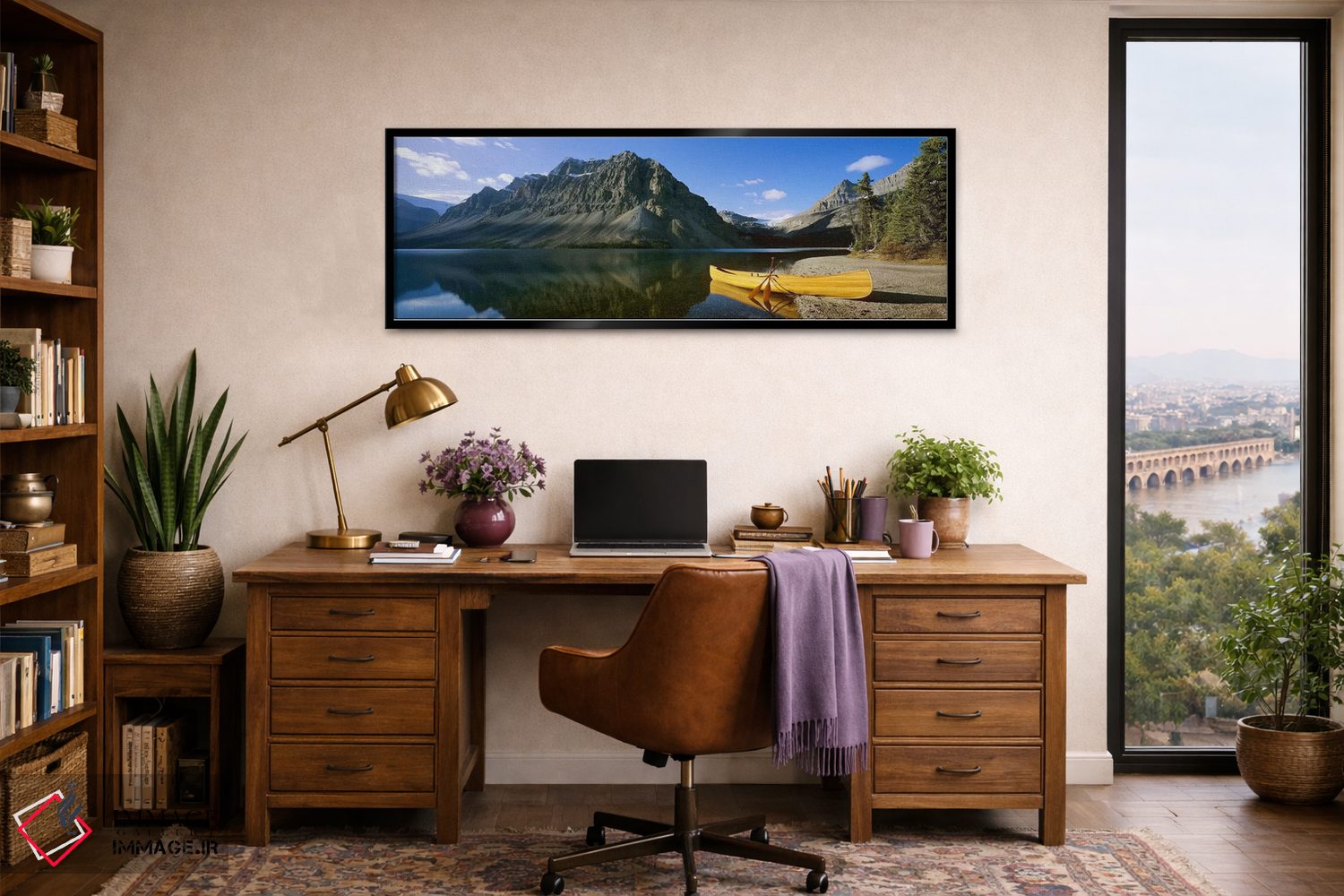 تابلو دکوراتیو Banff National Park, Alberta, Canada,کوه کراوفوت با یک… اثر پانورامیک ایمجز - D2B