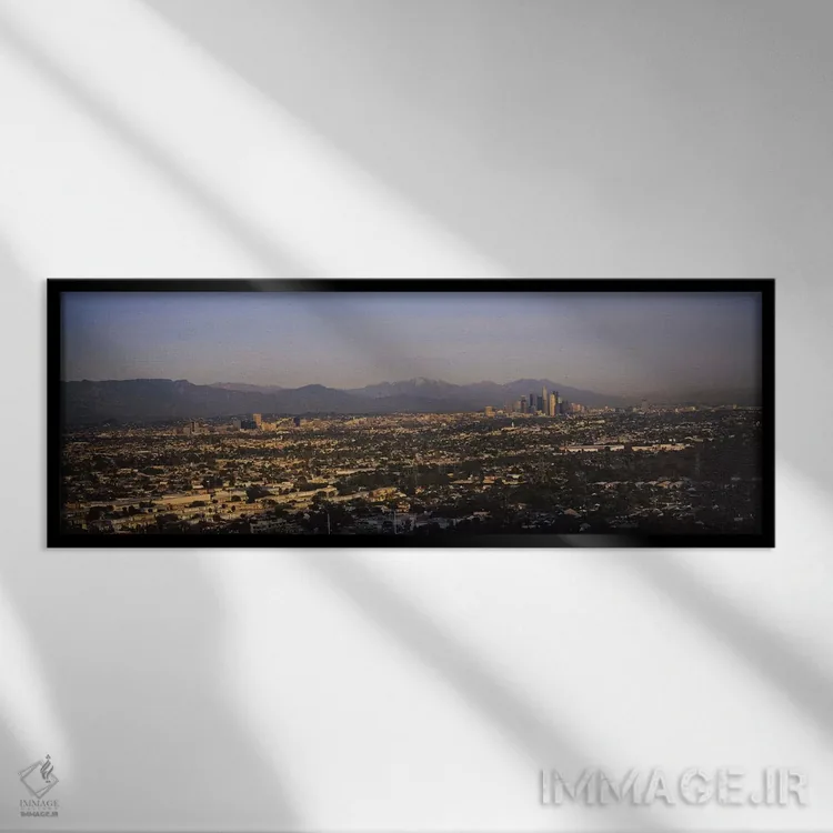 تابلو دکوراتیو Hollywood, San Gabriel Mountains, City Of Los Angeles… اثر پانورامیک ایمجز - نمای قابدار مشکی