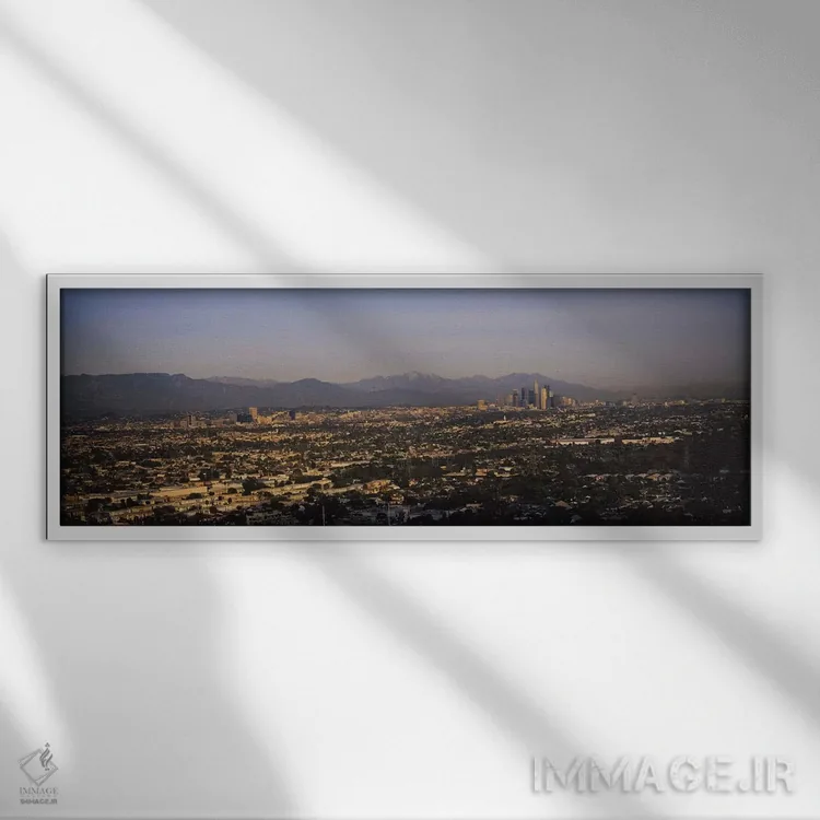 تابلو دکوراتیو Hollywood, San Gabriel Mountains, City Of Los Angeles… اثر پانورامیک ایمجز - نمای قابدار سفید
