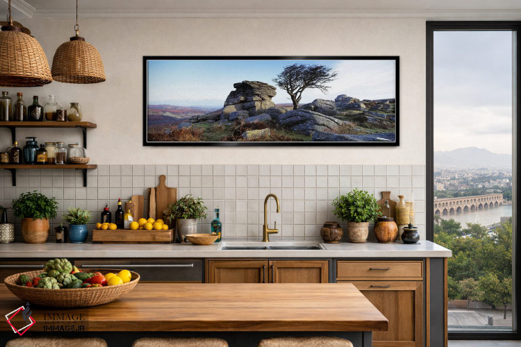 تابلو دکوراتیو Haytor Rocks, Dartmoor, Devon, England,درخت بدون برگ کن… اثر پانورامیک ایمجز - D3B