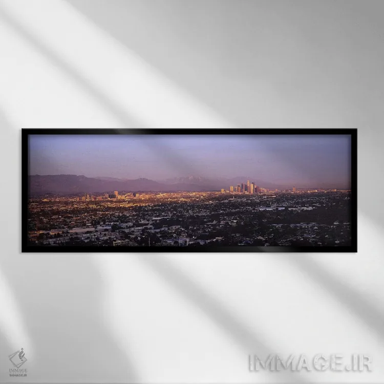 تابلو دکوراتیو Hollywood, San Gabriel Mountains, City Of Los Angeles… اثر پانورامیک ایمجز - نمای قابدار مشکی