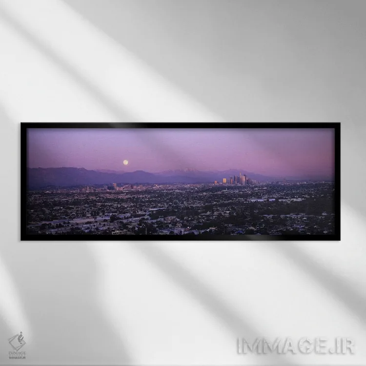 تابلو دکوراتیو Hollywood, San Gabriel Mountains, City Of Los Angeles… اثر پانورامیک ایمجز - نمای قابدار مشکی