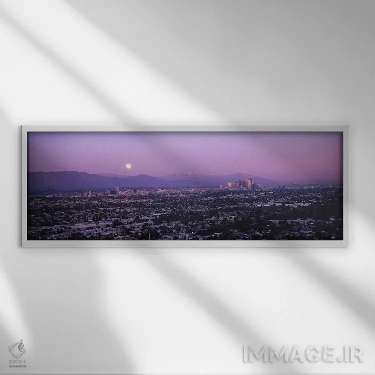 تابلو دکوراتیو Hollywood, San Gabriel Mountains, City Of Los Angeles… اثر پانورامیک ایمجز - نمای قابدار سفید