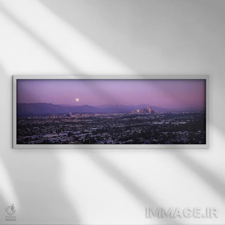 تابلو دکوراتیو Hollywood, San Gabriel Mountains, City Of Los Angeles… اثر پانورامیک ایمجز - نمای قابدار سفید