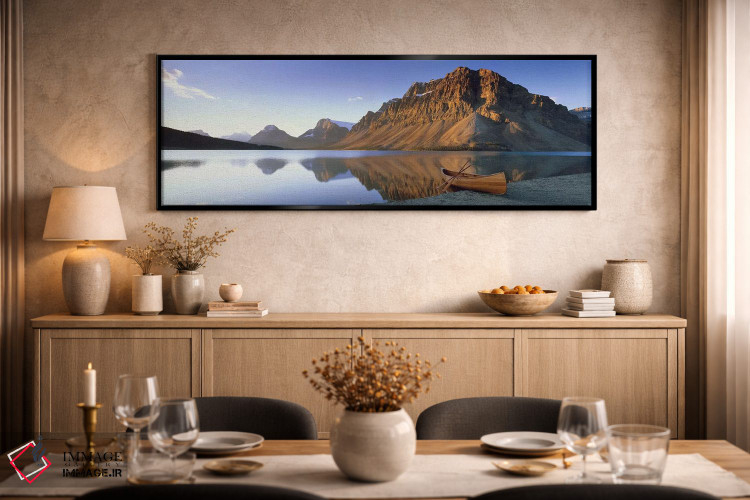 تابلو دکوراتیو Bow Lake, Banff National Park, Alberta, Canada,قایق تنه… اثر پانورامیک ایمجز - D2B
