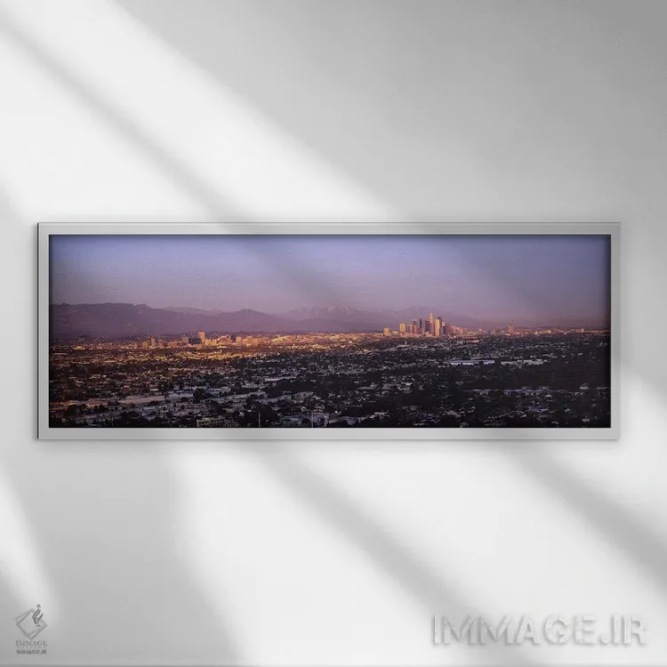تابلو دکوراتیو Hollywood, San Gabriel Mountains, City Of Los Angeles… اثر پانورامیک ایمجز - نمای قابدار سفید