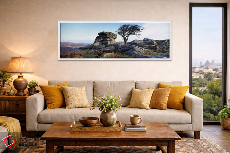 تابلو دکوراتیو Haytor Rocks, Dartmoor, Devon, England,درخت بدون برگ کن… اثر پانورامیک ایمجز - D4W