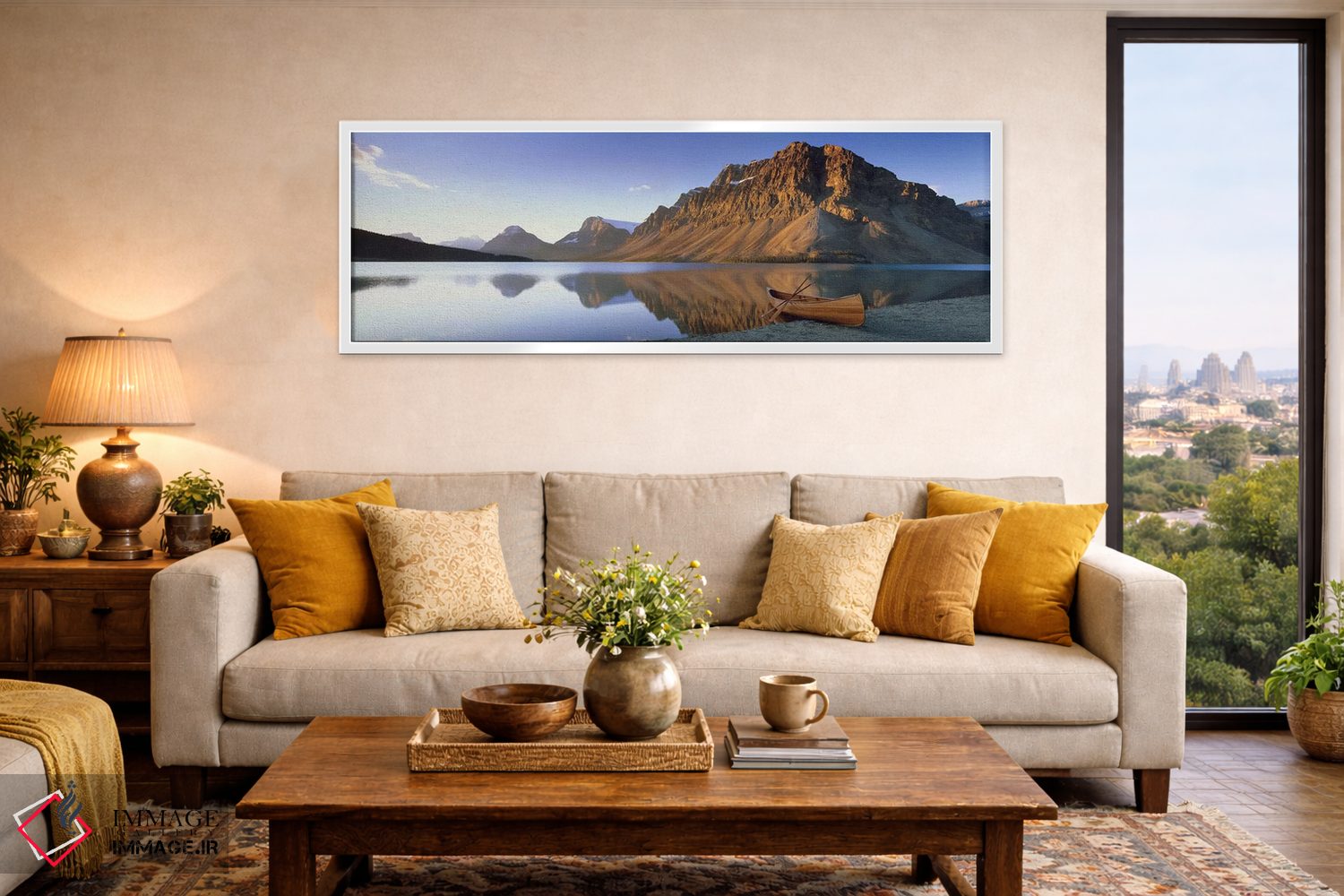 تابلو دکوراتیو Bow Lake, Banff National Park, Alberta, Canada,قایق تنه… اثر پانورامیک ایمجز - D5W