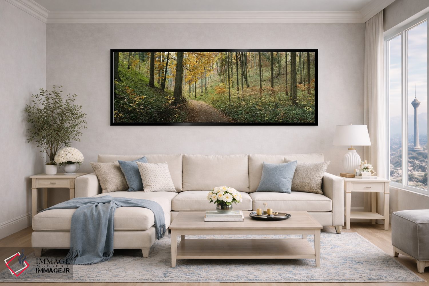 تابلو دکوراتیو Baden-Wurttemberg, Germany,جاده ای میان چشم انداز جنگل… اثر پانورامیک ایمجز - D6B
