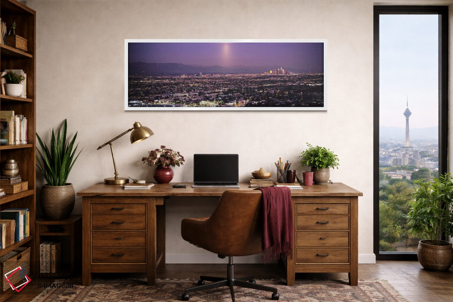 تابلو دکوراتیو Hollywood, San Gabriel Mountains, City Of Los Angeles… اثر پانورامیک ایمجز - D1W