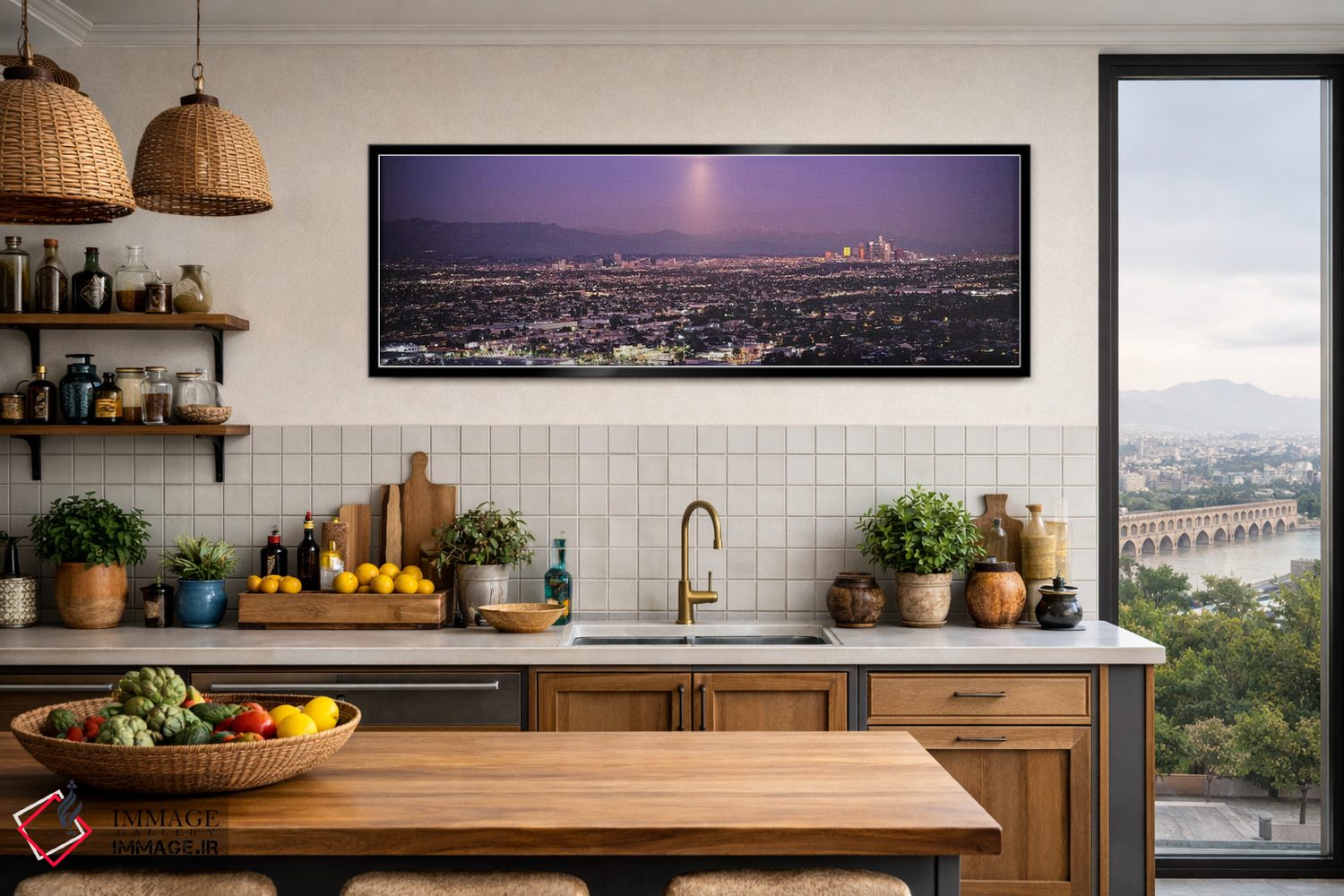 تابلو دکوراتیو Hollywood, San Gabriel Mountains, City Of Los Angeles… اثر پانورامیک ایمجز - D4B