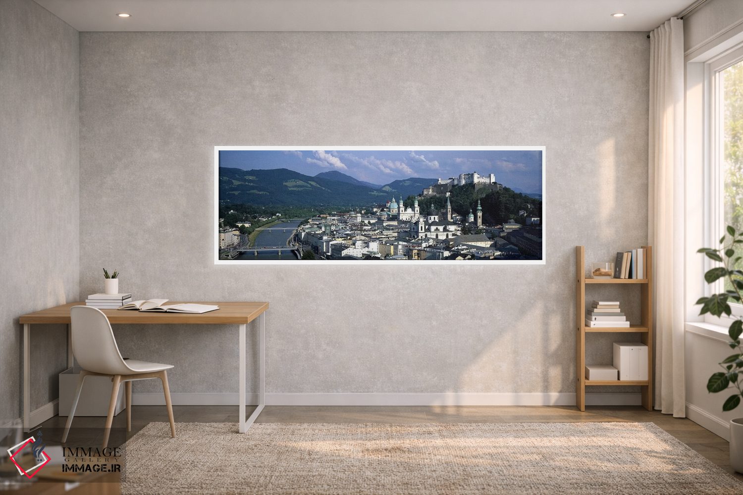 تابلو دکوراتیو Salzburg, Austria,نمای بالا از شهر قدیمی زالتسبورگ، اتر… اثر پانورامیک ایمجز - D1W
