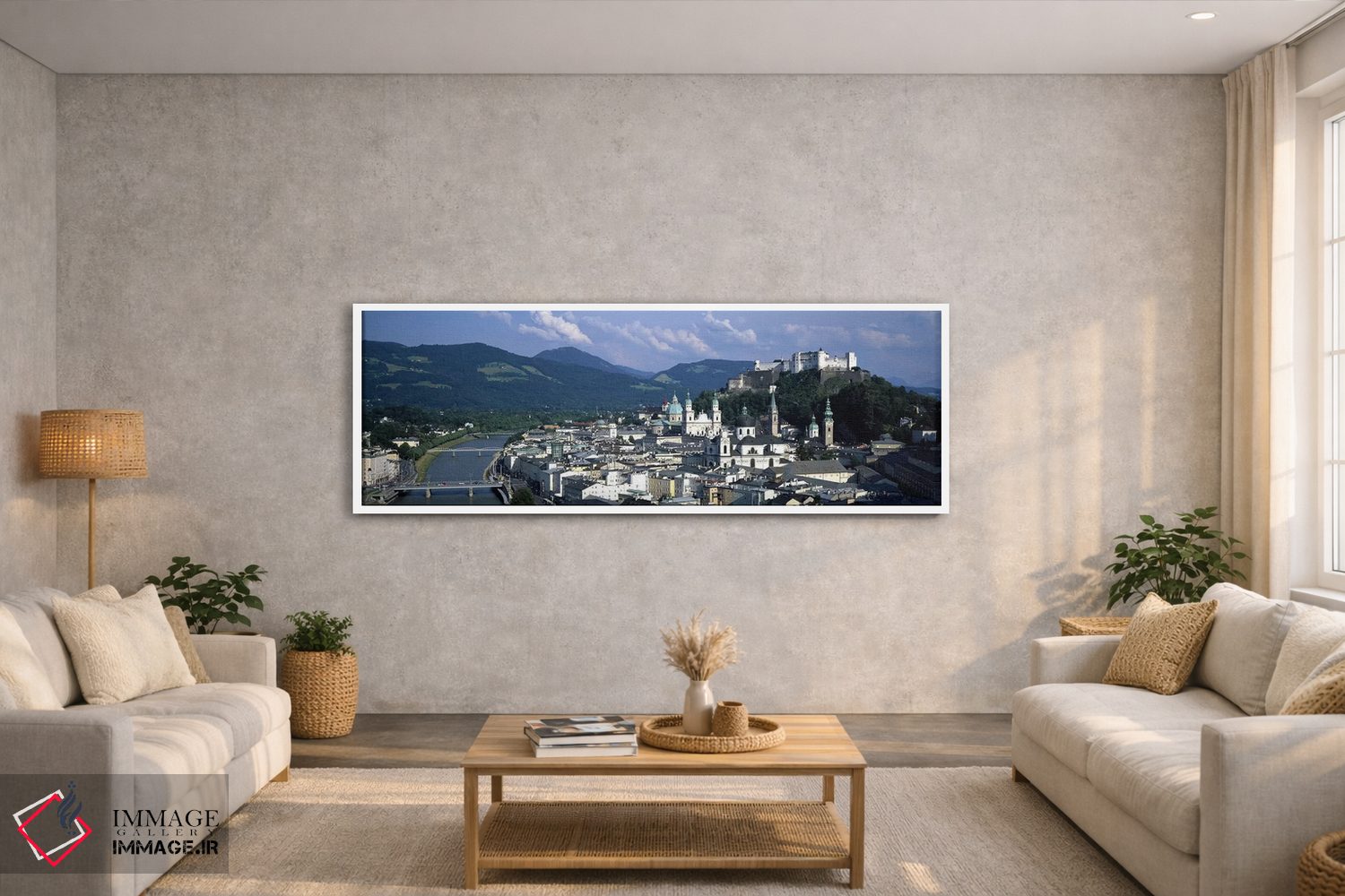 تابلو دکوراتیو Salzburg, Austria,نمای بالا از شهر قدیمی زالتسبورگ، اتر… اثر پانورامیک ایمجز - D2W
