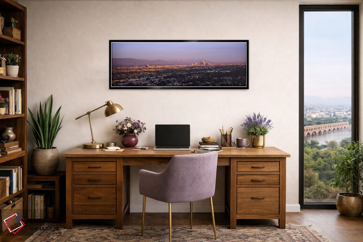 تابلو دکوراتیو Hollywood, San Gabriel Mountains, City Of Los Angeles… اثر پانورامیک ایمجز - D2B