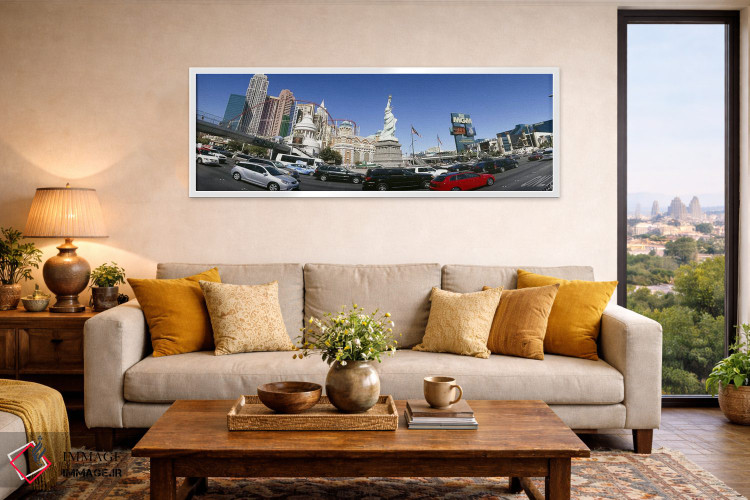 تابلو دکوراتیو Las Vegas, Clark County, Nevada, USA,ترافیک در استریپ ب… اثر پانورامیک ایمجز - D5W