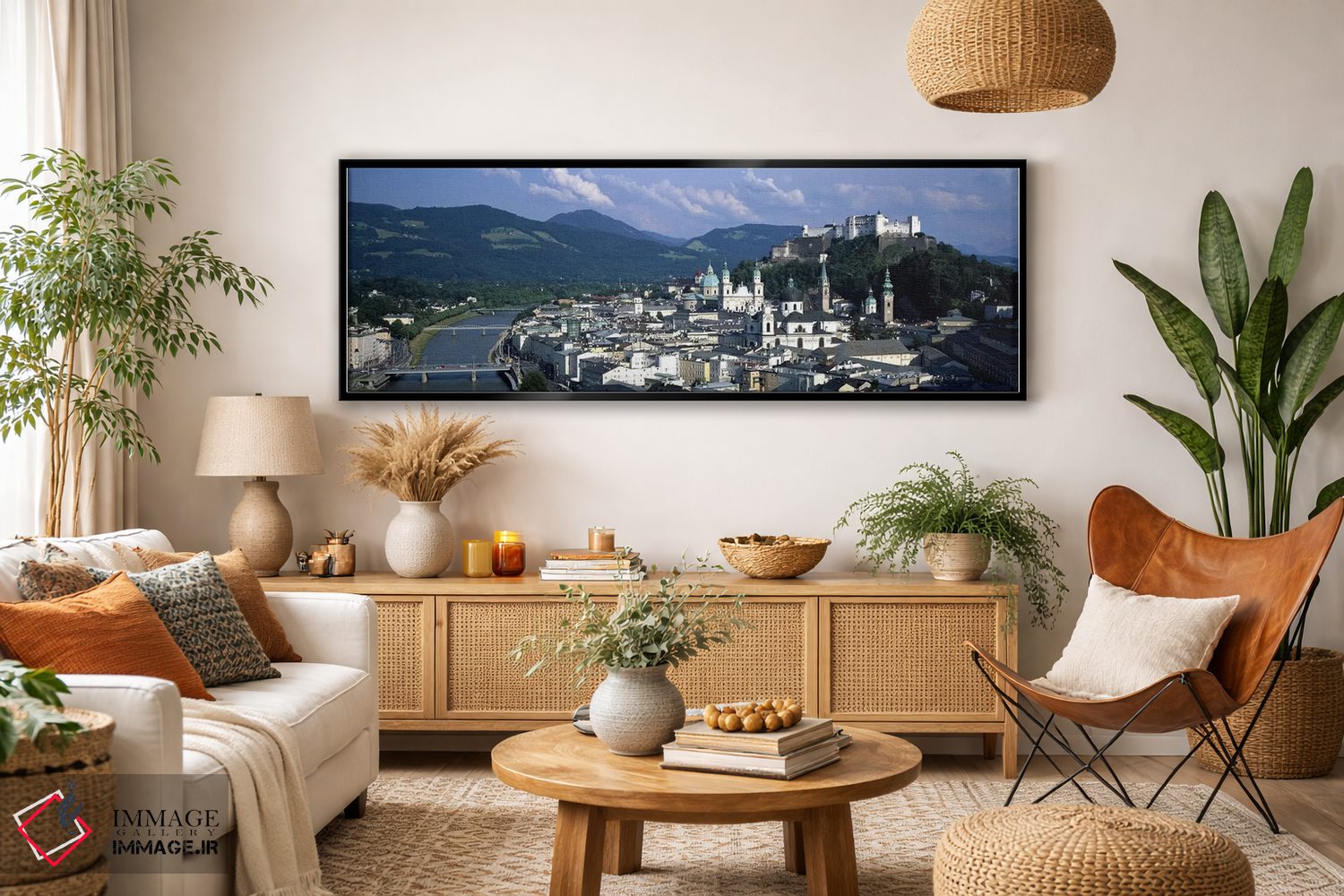 تابلو دکوراتیو Salzburg, Austria,نمای بالا از شهر قدیمی زالتسبورگ، اتر… اثر پانورامیک ایمجز - D4B