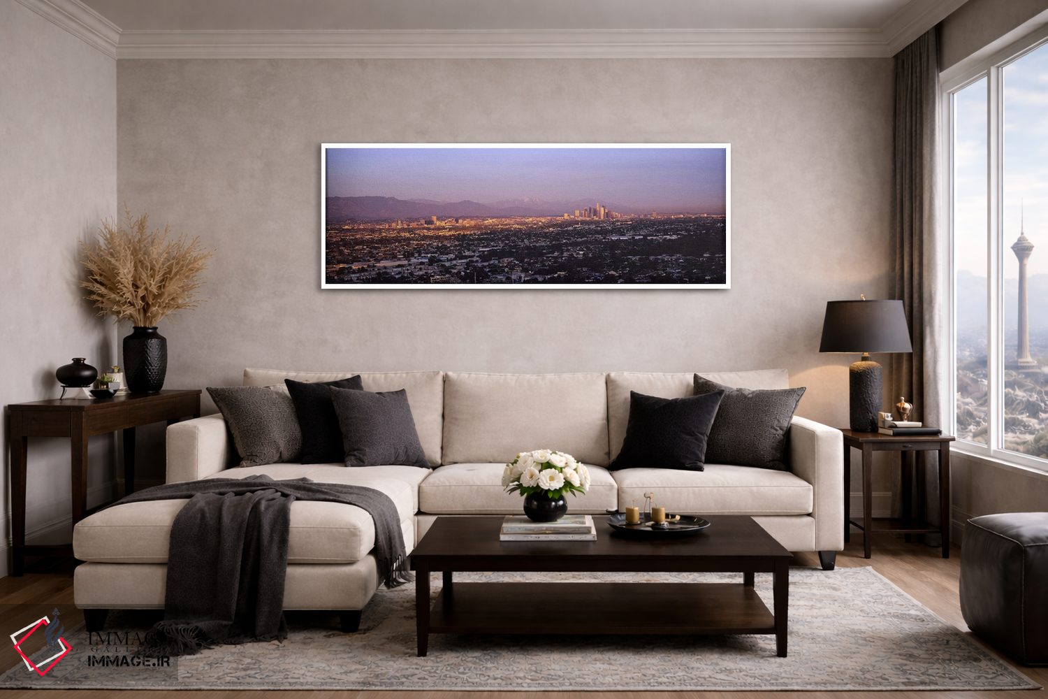 تابلو دکوراتیو Hollywood, San Gabriel Mountains, City Of Los Angeles… اثر پانورامیک ایمجز - D4W