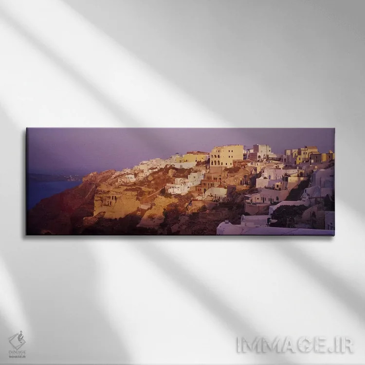 تابلو دکوراتیو Santorini, Greece,شهرک بر فراز صخره، سانتورینی، یونان اثر پانورامیک ایمجز - نمای روبهرو روی دیوار