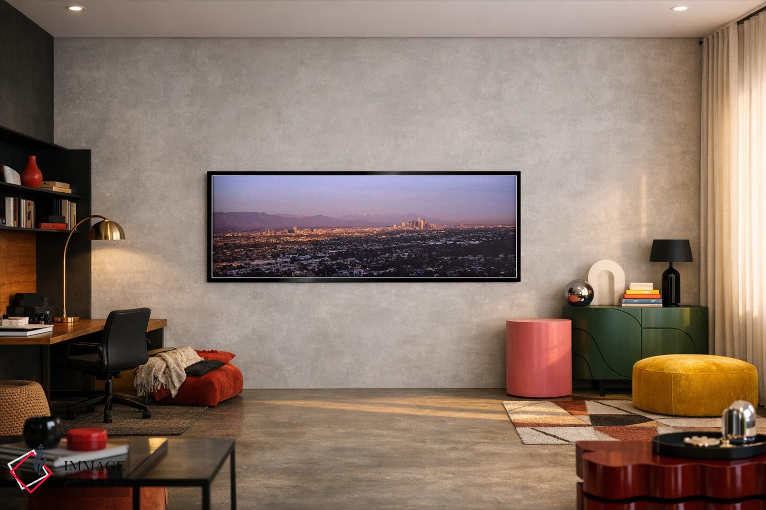 تابلو دکوراتیو Hollywood, San Gabriel Mountains, City Of Los Angeles… اثر پانورامیک ایمجز - D6B