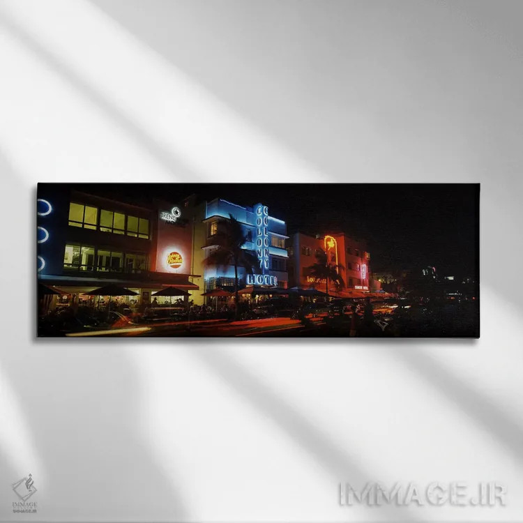 تابلو دکوراتیو Ocean Drive, South Beach, Miami Beach, Florida, USA #2… اثر پانورامیک ایمجز - نمای روبهرو روی دیوار