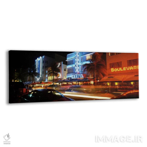تابلو دکوراتیو Ocean Drive, South Beach, Miami Beach, Florida, USA,ساخ… اثر پانورامیک ایمجز - نمای پرسپکتیو محصول