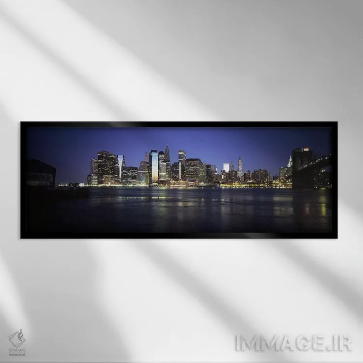 تابلو دکوراتیو New York City, New York, USA,منظره بامدادی از منهتن جنو… اثر پانورامیک ایمجز - نمای قابدار مشکی