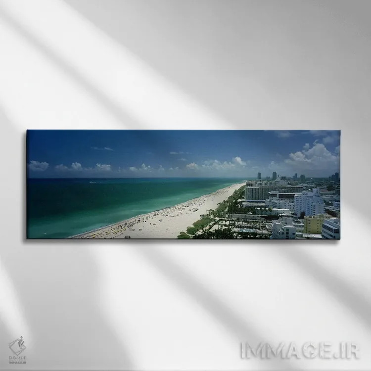 تابلو دکوراتیو South Beach, Miami Beach, Florida, USA,شهر در کنار ساحل… اثر پانورامیک ایمجز - نمای روبهرو روی دیوار