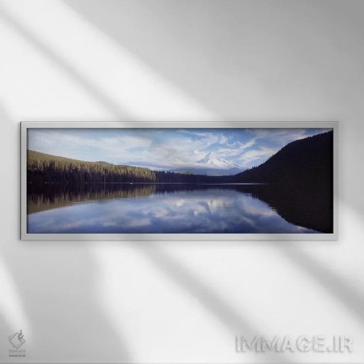 تابلو دکوراتیو Mt Hood viewed from Lost Lake, Mt. Hood National Forest… اثر پانورامیک ایمجز - نمای قابدار سفید
