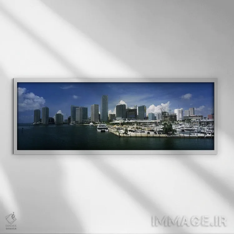 تابلو دکوراتیو Ocean Drive, South Beach, Miami Beach, Florida, USA,آسم… اثر پانورامیک ایمجز - نمای قابدار سفید