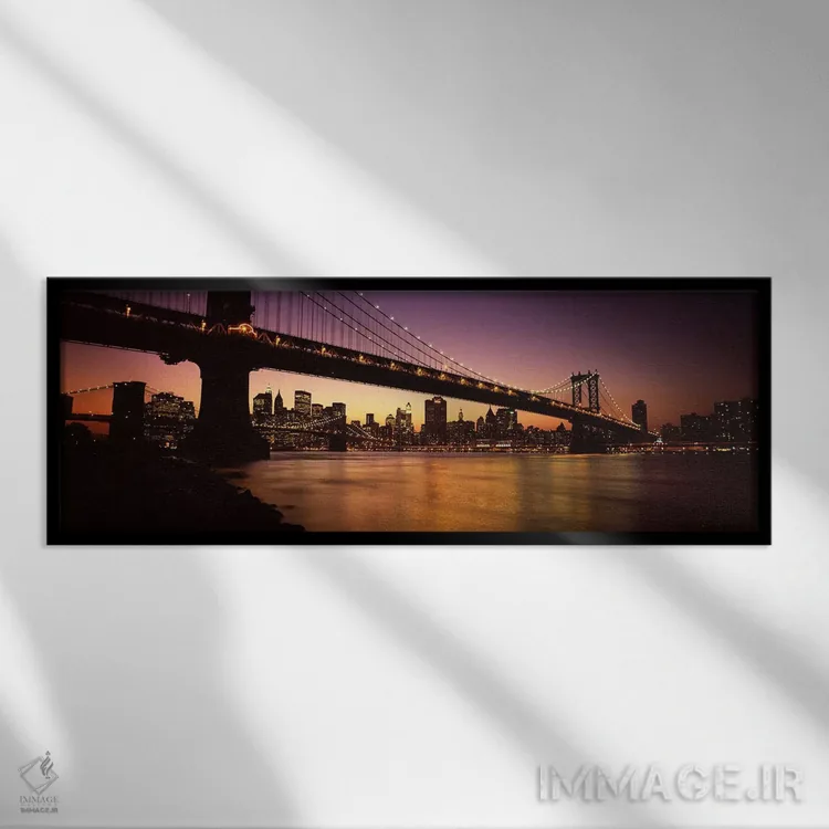 تابلو دکوراتیو Lower Manhattan, New York City, New York State, USA,پل… اثر پانورامیک ایمجز - نمای قابدار مشکی