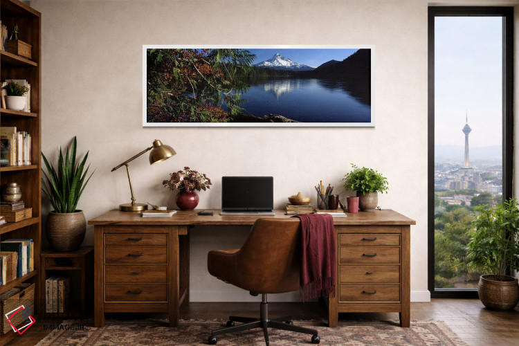 تابلو دکوراتیو Mt Hood, Lost Lake, Mt. Hood National Forest, Hood Rive… اثر پانورامیک ایمجز - D1W
