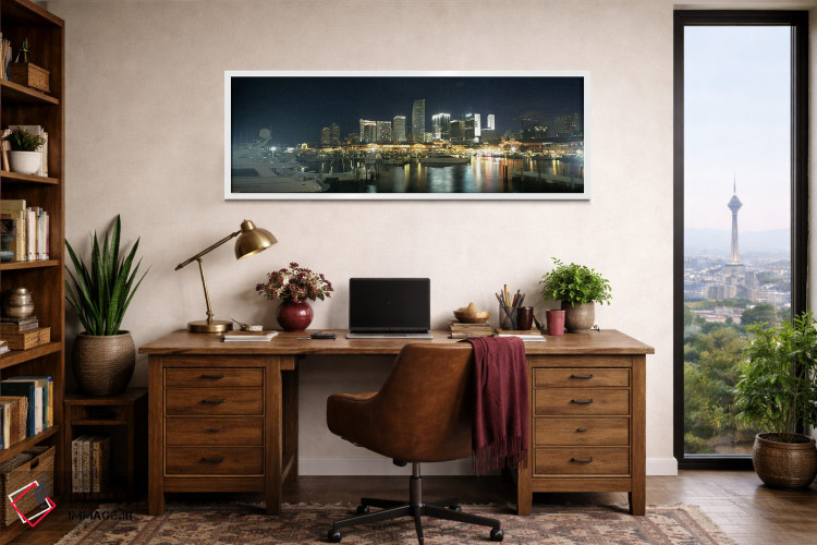 تابلو دکوراتیو Miami Yacht Basin, Miami, Florida, USA,قایق ها در بندر… اثر پانورامیک ایمجز - D1W
