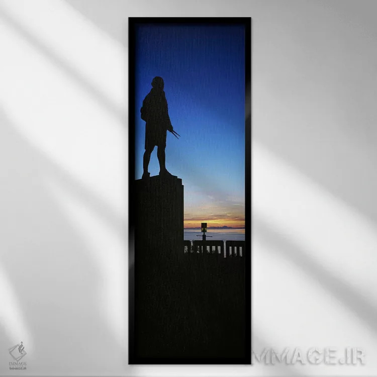 تابلو دکوراتیو Anchorage, Alaska, USA,سیلوئت یادبود کاپیتان کوک، انکور… اثر پانورامیک ایمجز - نمای قابدار مشکی