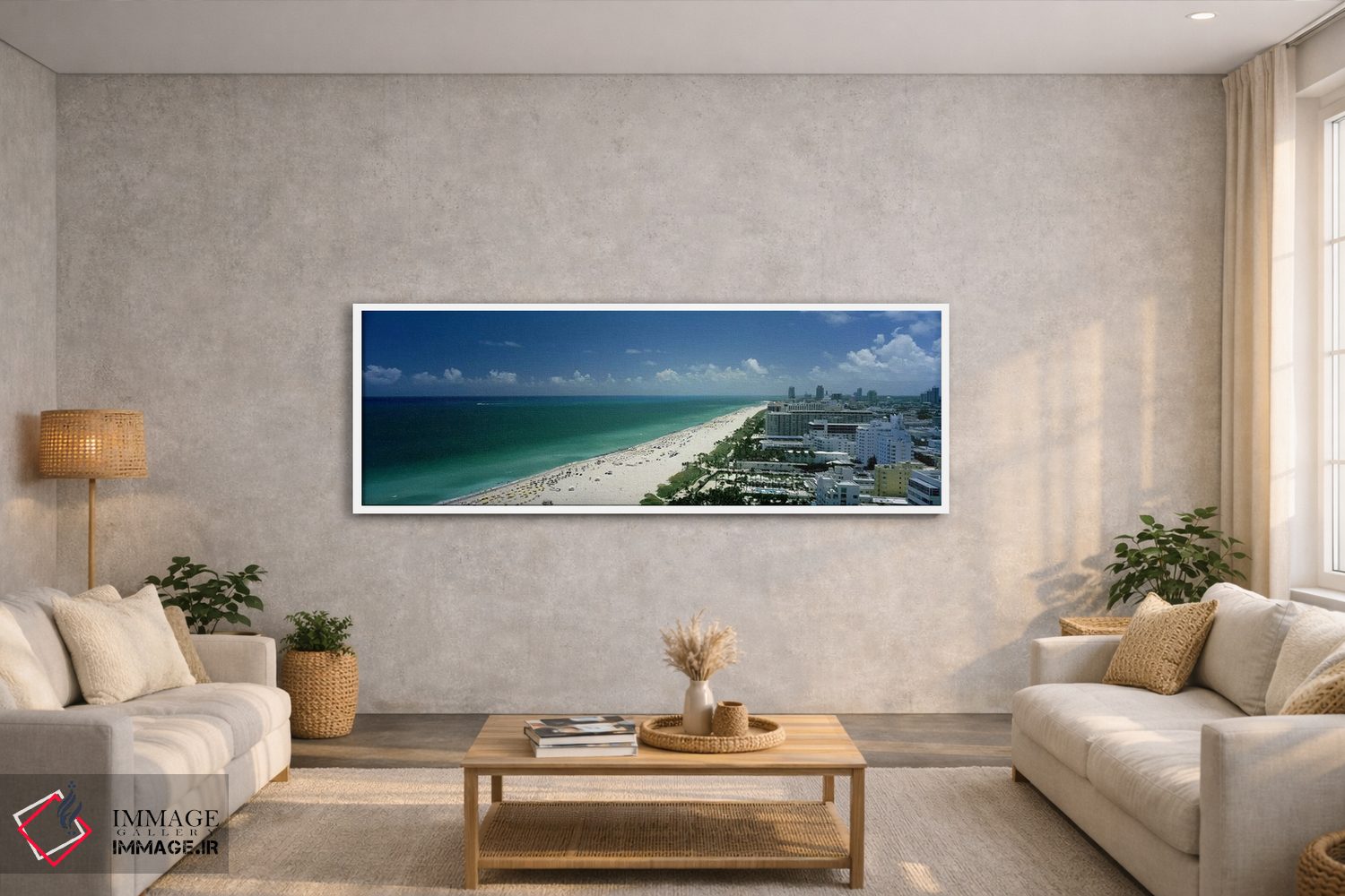 تابلو دکوراتیو South Beach, Miami Beach, Florida, USA,شهر در کنار ساحل… اثر پانورامیک ایمجز - D2W