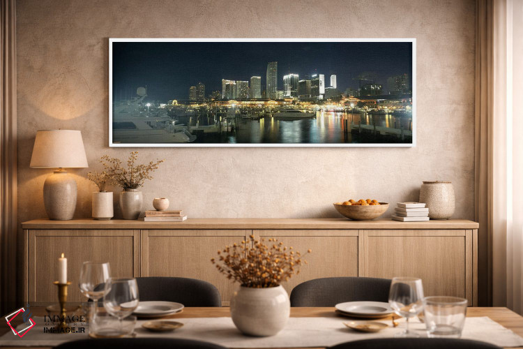 تابلو دکوراتیو Miami Yacht Basin, Miami, Florida, USA,قایق ها در بندر… اثر پانورامیک ایمجز - D2W