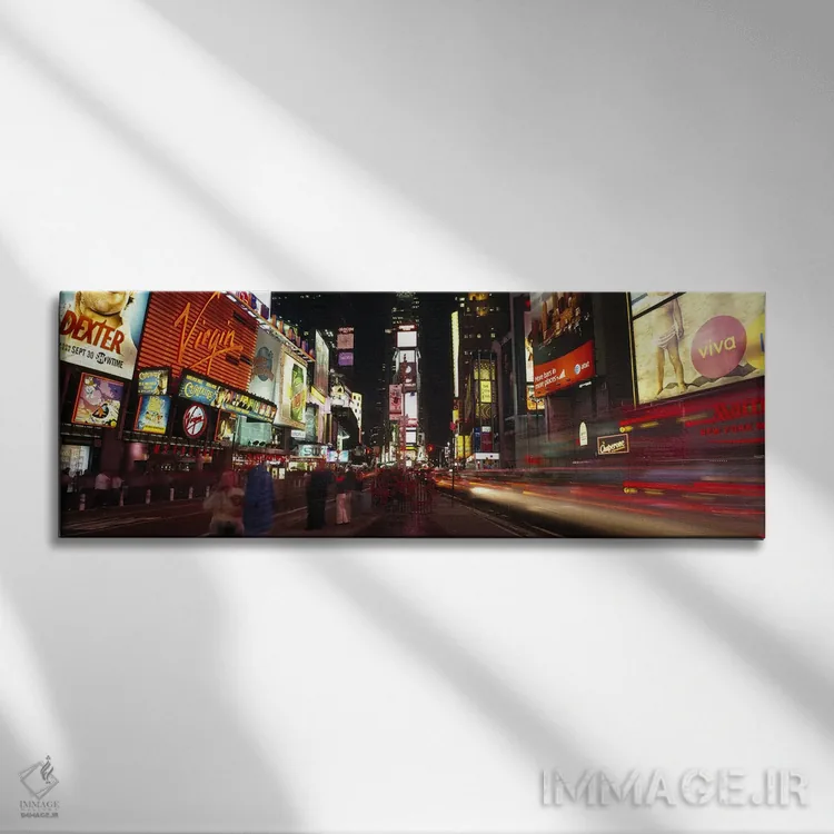 تابلو دکوراتیو Times Square, New York City, New York, USA,نمای حرکتی ت… اثر پانورامیک ایمجز - نمای روبهرو روی دیوار