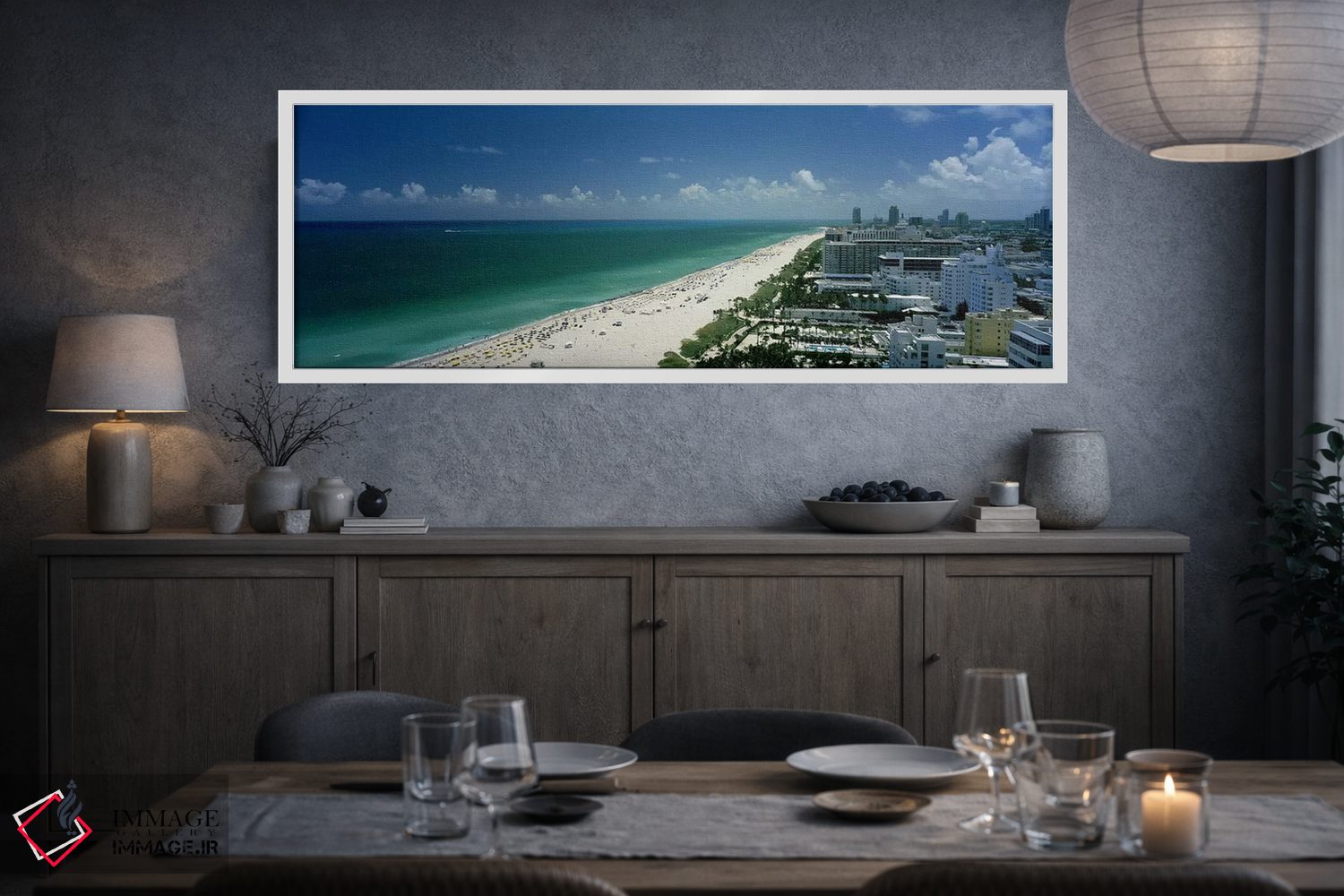 تابلو دکوراتیو South Beach, Miami Beach, Florida, USA,شهر در کنار ساحل… اثر پانورامیک ایمجز - D3W