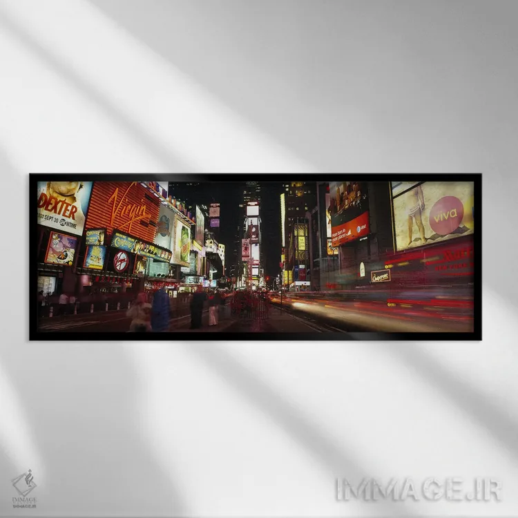 تابلو دکوراتیو Times Square, New York City, New York, USA,نمای حرکتی ت… اثر پانورامیک ایمجز - نمای قابدار مشکی