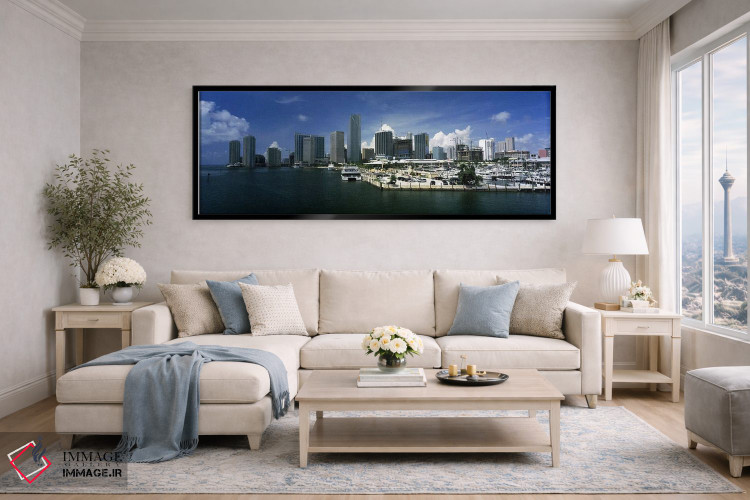 تابلو دکوراتیو Ocean Drive, South Beach, Miami Beach, Florida, USA,آسم… اثر پانورامیک ایمجز - D6B