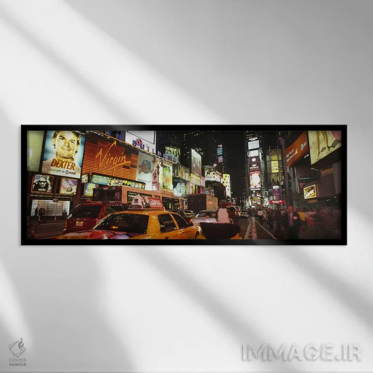 تابلو دکوراتیو Times Square, Midtown Manhattan, Manhattan, New York Ci… اثر پانورامیک ایمجز - نمای قابدار مشکی