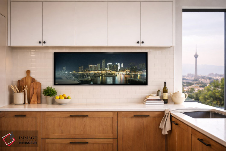 تابلو دکوراتیو Miami Yacht Basin, Miami, Florida, USA,قایق ها در بندر… اثر پانورامیک ایمجز - D6B